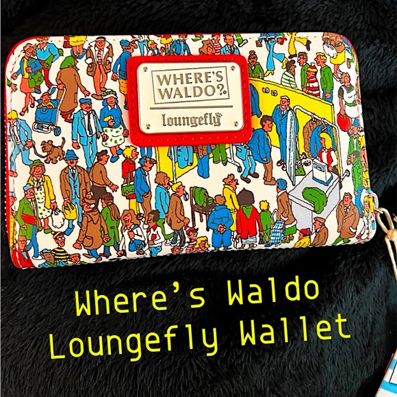 NWT, Loungefly Where’s Waldo: All Over Print Zip Wallet, Large , 100% Authentic - Picture 9 of 11